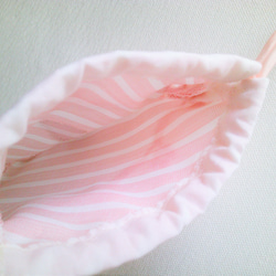 可愛いパラソルの巾着袋(ピンク） 2枚目の画像