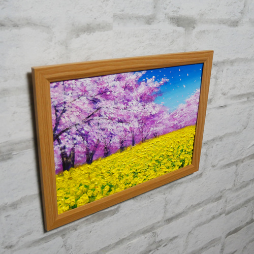 Amazon.co.jp: 手描き油絵 室田 彰 信州菜の花畑 F6 画家本人