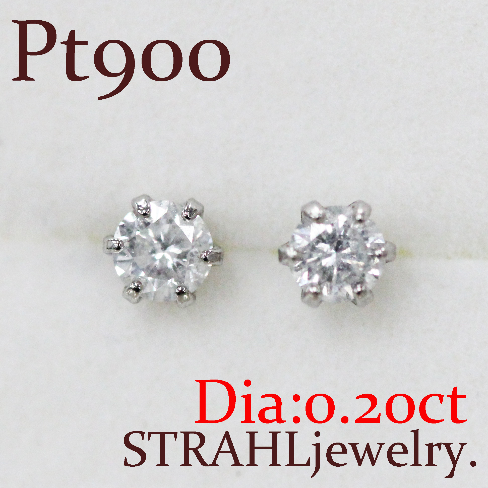 あの有名通販サイト Pt900/プラチナ 一粒ダイヤモンド 0.20ct ピアス