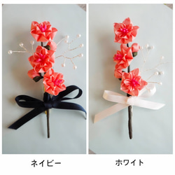 桃の花ブローチフォーマルタイプ 卒業式 入学式 コサージュ 5枚目の画像