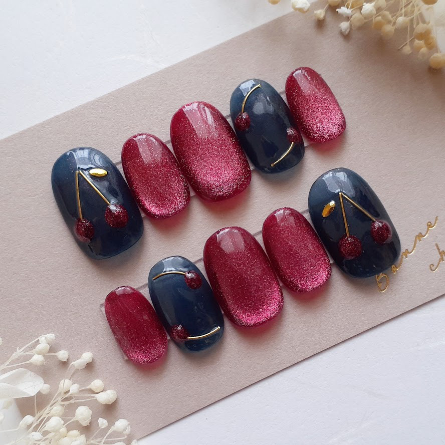 ネイビーマグネット♡ネイルチップ マグネットネイルチップ ネイビー ✴︎現品限り✴︎ - メルカリ