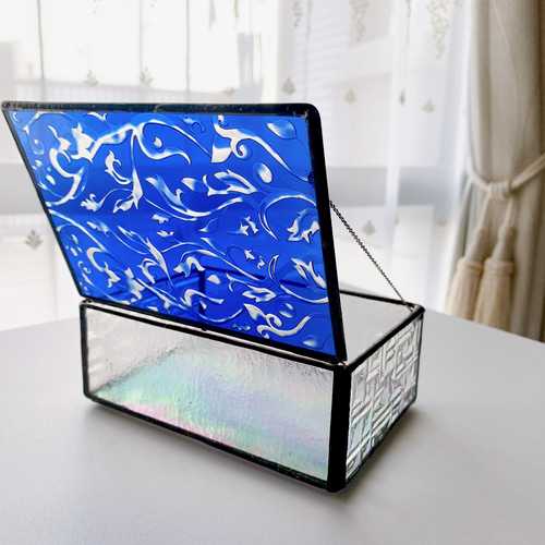 被せガラス ステンドグラスのジュエリーBOX サンドブラスト その他