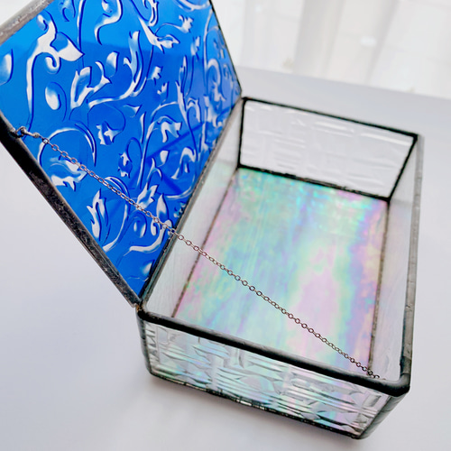 被せガラス ステンドグラスのジュエリーBOX サンドブラスト その他