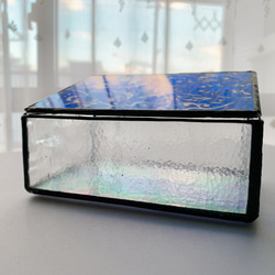 被せガラス　ステンドグラスのジュエリーBOX  サンドブラスト 3枚目の画像