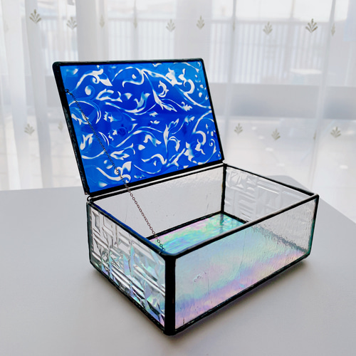 被せガラス ステンドグラスのジュエリーBOX サンドブラスト その他