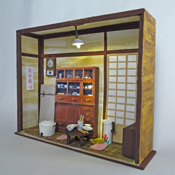 「昭和」　ちゃぶ台を囲んで　完成モデル　ジオラマ　ミニチュア　 3枚目の画像