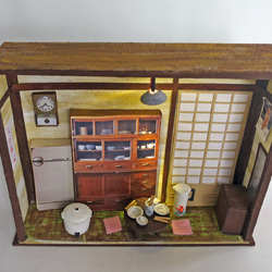 「昭和」　ちゃぶ台を囲んで　完成モデル　ジオラマ　ミニチュア　 4枚目の画像
