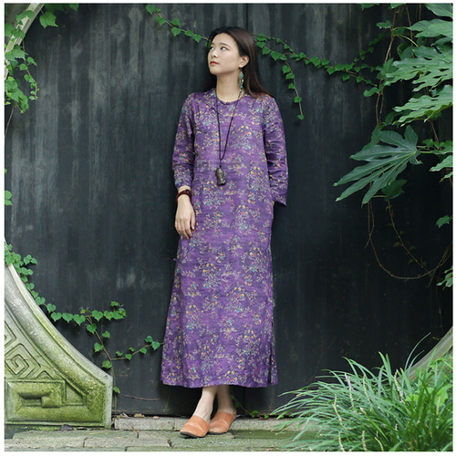 耐熱 二層 足あとぐらす (M) 麻100パーセントワンピース | dizmekaro.com