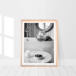 リラックス モノトーン バスルーム ワイングラス / インテリアポスター 海外アート /4691 7枚目の画像
