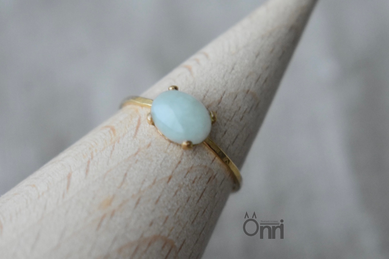 【受注生産】翡翠の鎚目リング　14kgf素材