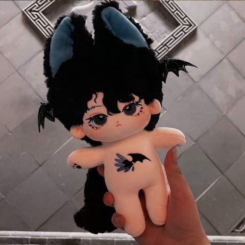 20cmぬいぐ着せ替えぬいぐるみ かわいい 黒髪の悪魔少年 耳付き