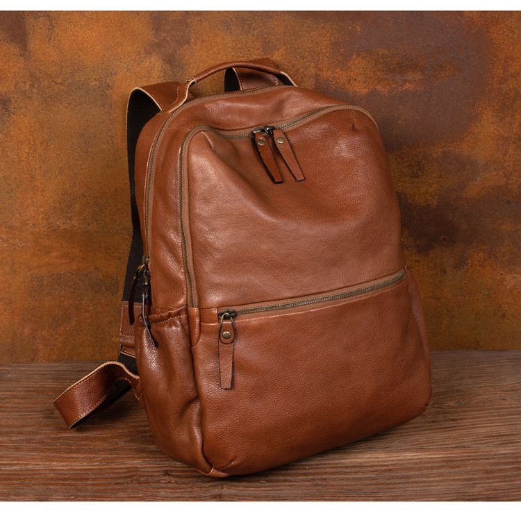 植物タンニン鞣し本革バックパック 牛革大容量リュックサック 17,374円
