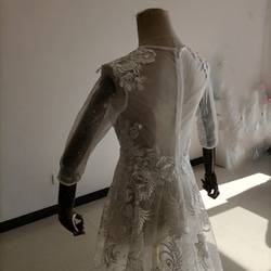 免運費！ Longing dress Wedding dress 奢華小花全蕾絲短中長裙/婚禮/招待會 第11張的照片