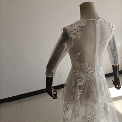 免運費！ Longing dress Wedding dress 奢華小花全蕾絲短中長裙/婚禮/招待會 第14張的照片