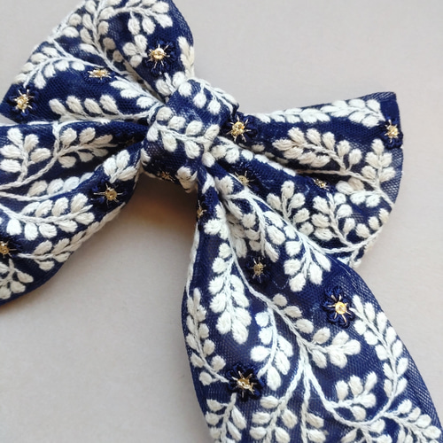 SALE】インド刺繍リボンの髪飾り りぼん ヘアゴム 涼 通販 15519921
