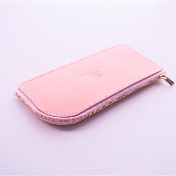 【アウトレット】【現品限り】【大特価セール】✨ゴールドファスナー✨　乙女椿のような春色ピンクのスマートなお財布 1枚目の画像