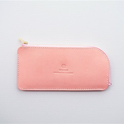 【アウトレット】【現品限り】【大特価セール】✨ゴールドファスナー✨　乙女椿のような春色ピンクのスマートなお財布 2枚目の画像