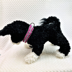 [公式]＃34マクラメ編みサイズ調節可能ワンタッチ首輪小型犬用-2 10枚目の画像