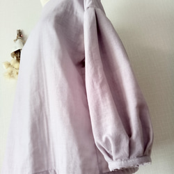 タックボリューム袖プルオーバー　ボートネック　桜ピンク ダブルガーゼ 7枚目の画像