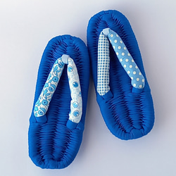 23.5㎝強】☆カラフル鼻緒×デニム調ベースの 布ぞうり 布草履