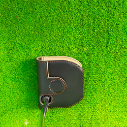 #ゴルフ　ネオマレット型パターヘットカバー（レザークラフト）マグネット開閉式　右利き用 1枚目の画像