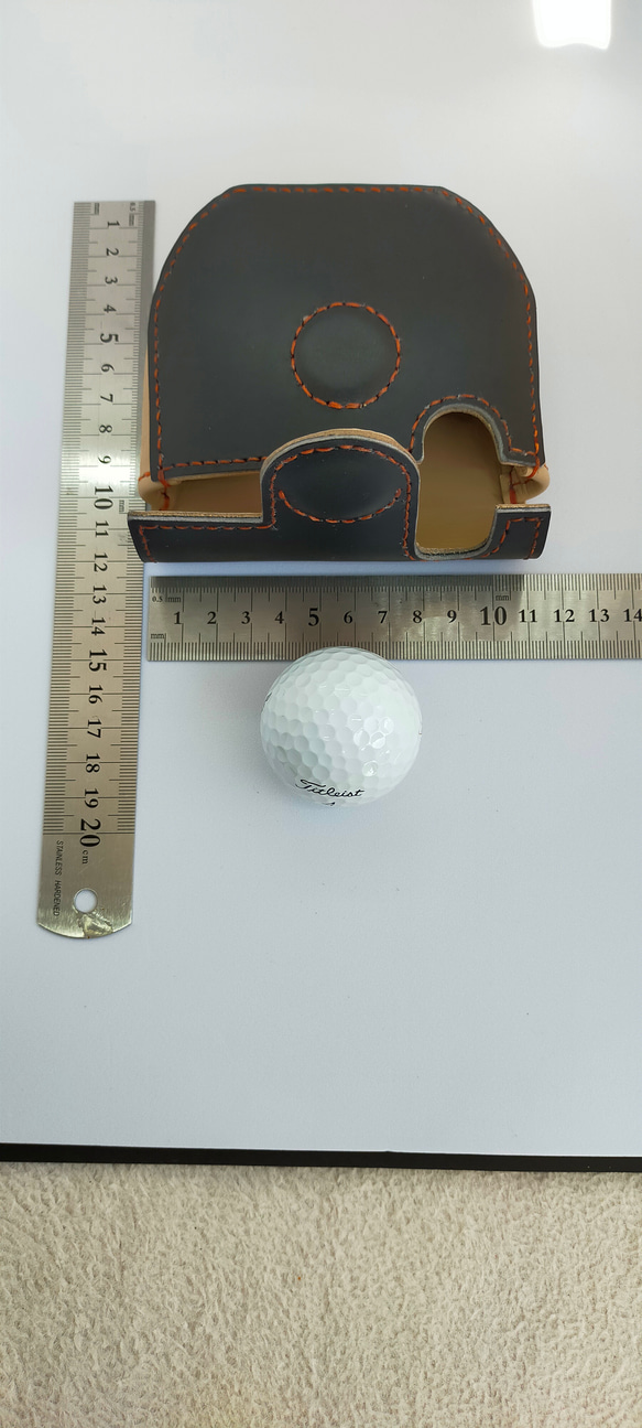 #ゴルフ　ネオマレット型パターヘットカバー（レザークラフト）マグネット開閉式　右利き用 8枚目の画像