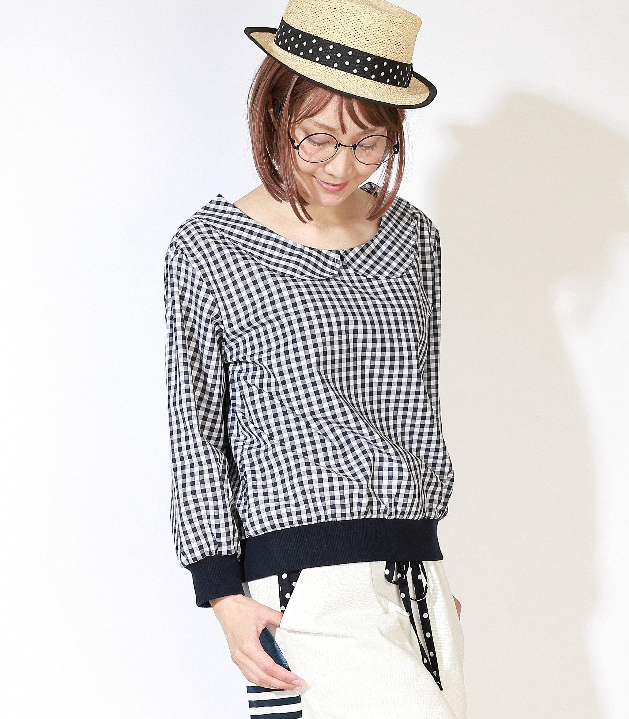 紺ギンガムTOPSシャツ♡ 4,779円