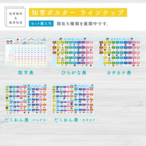 カタカナ表 A4 知育玩具ポスター 就学入学準備 プリント 幼児