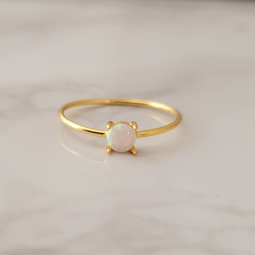 京都オパール 一粒リング SILVER925/18KGP 5号～15号 指輪・リング