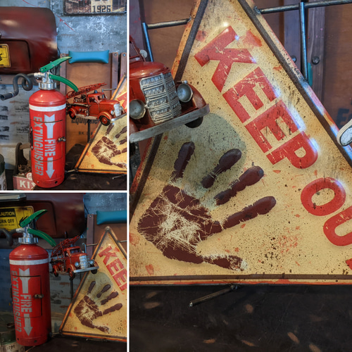 アメリカン ディスプレイスタンド 一体型 サインボード 消化器 消防車