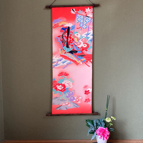 着物リメイク正絹タペストリー