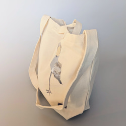 ハシビロコウの刺繍ショルダートートバッグ 5枚目の画像