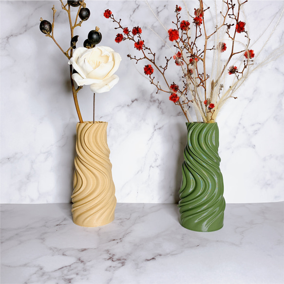 HINERI / 3D printed 花瓶 / 一輪挿し / ドライフラワー 1枚目の画像
