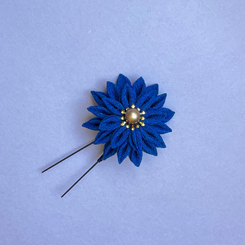 グレー系 シックなつまみ細工髪飾り 成人式 卒業式 晴れの日 袴 振袖