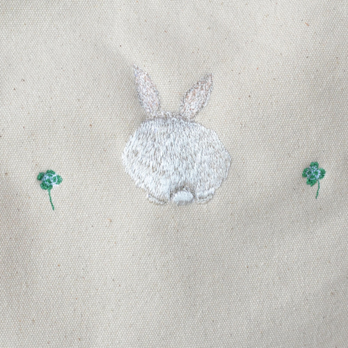 うさぎの刺繍ショルダートートバッグ ショルダーバッグ くろまりこん