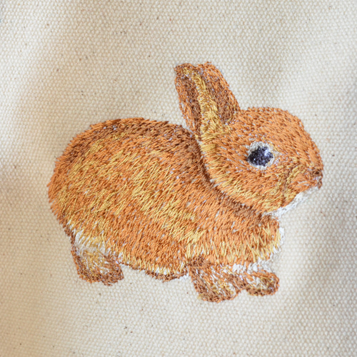 ウサギ刺繍手提げバッグ 楽天市場】アート ウサギ 刺繍 エコ ナイロンショルダー