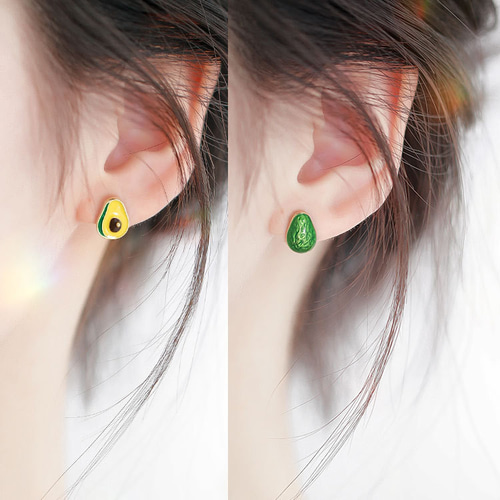 ピアス アボカド 野菜0033 ピアス（スタッド・一粒） olive 通販
