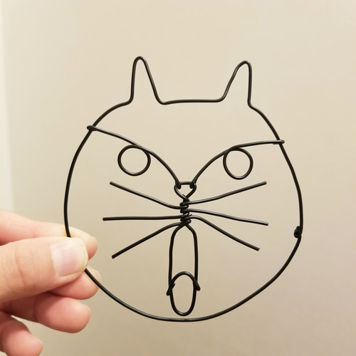 猫の日2025》 【 ねこのかお 】 ワイヤーアート 壁飾り 猫
