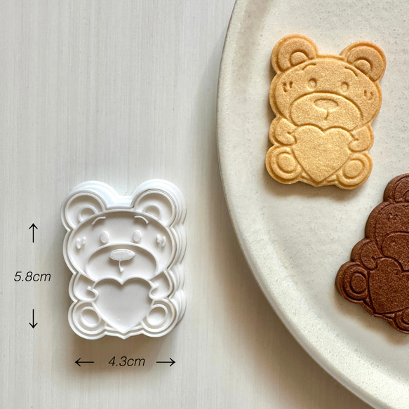 ハートくまちゃん　クッキー型 1枚目の画像
