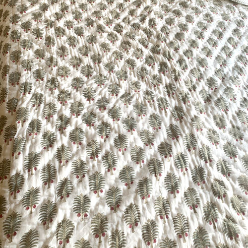 送料無料】良質インド綿 ブロックプリント ハンドキルト キルト布団