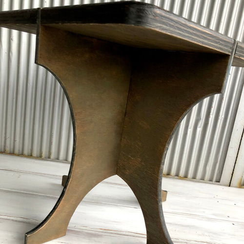 オリーブグリーン サイドテーブル オリジナルアンティーク 木製折りたたみテーブル 【オリーブグリーン