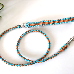 パラコード 6本編みリードに＋2300円〜お花ひとつの首輪も付けられ