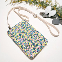 ハンドメイド　ミナペルホネン　スマホポシェット⑅︎◡̈︎* スマホショルダー ミナペルホネン タンバリン グレースマホ