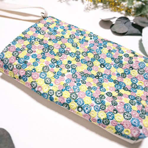 ミナペルホネン　スマホポーチ　キルト　skyflower ミナペルホネン sky flower ポシェット - メルカリ
