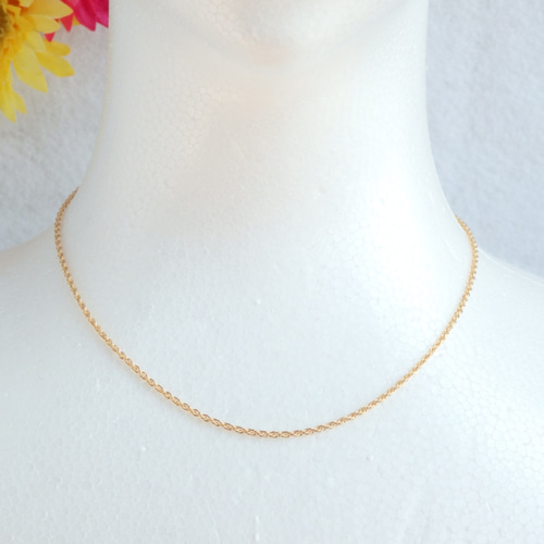 k18ネックレス フレンチロープチェーン 1.8㎜幅 太めチェーン 18金 18k  