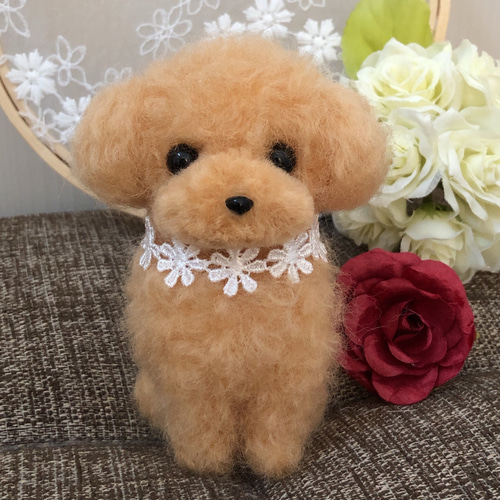 羊毛フェルト トイプードル（アプリコット） その他インテリア雑貨