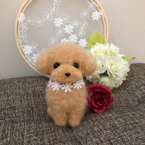 羊毛フェルト トイプードル（アプリコット） その他インテリア雑貨