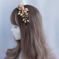 小枝カチューシャ【桜桃-cherry-】　ブライダル　ウェディング　花嫁　ヘアアクセサリー　成人式　卒業式　ピンク 5枚目の画像