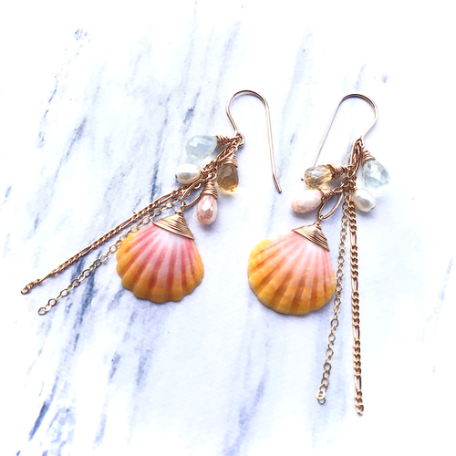 ハワイ　サンライズシェル　ピアス ハワイアンジュエリー サンライズシェルsunrise shell (with