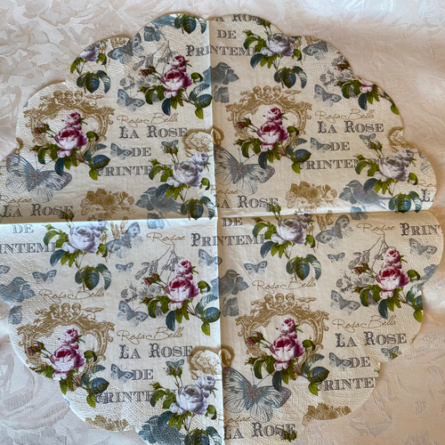 デコパージュ薔薇雑貨**テープカッター♪アンティークローズ柄